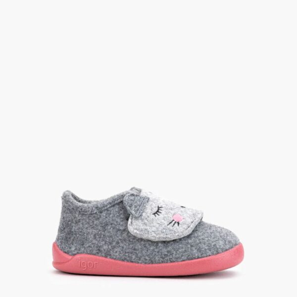 Zapatillas de estar por casa respetuosas, de la marca Igor modelo Homie Miau frambuesa - Imagen 2
