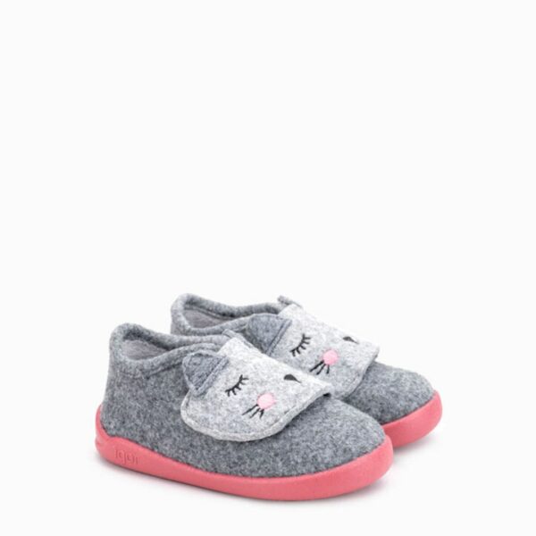 Zapatillas de estar por casa respetuosas, de la marca Igor modelo Homie Miau frambuesa