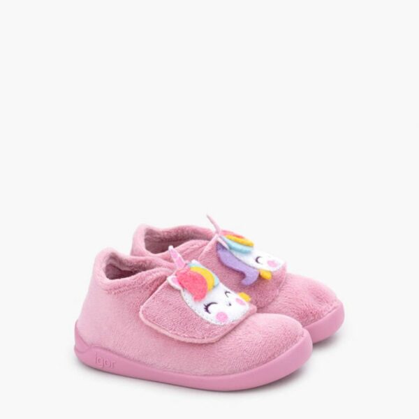 Zapatillas de estar por casa respetuosas, de la marca Igor modelo Homie Unicornio rosa II